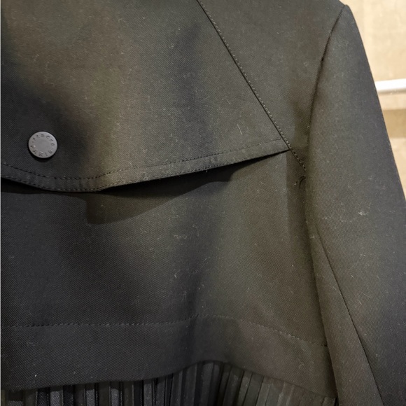 Sandro Black Pleated Trench Coat - Picture 5 of 10